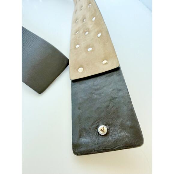 Streets Ahead Studded Leather Roger Belt Black Silver Small main image 14